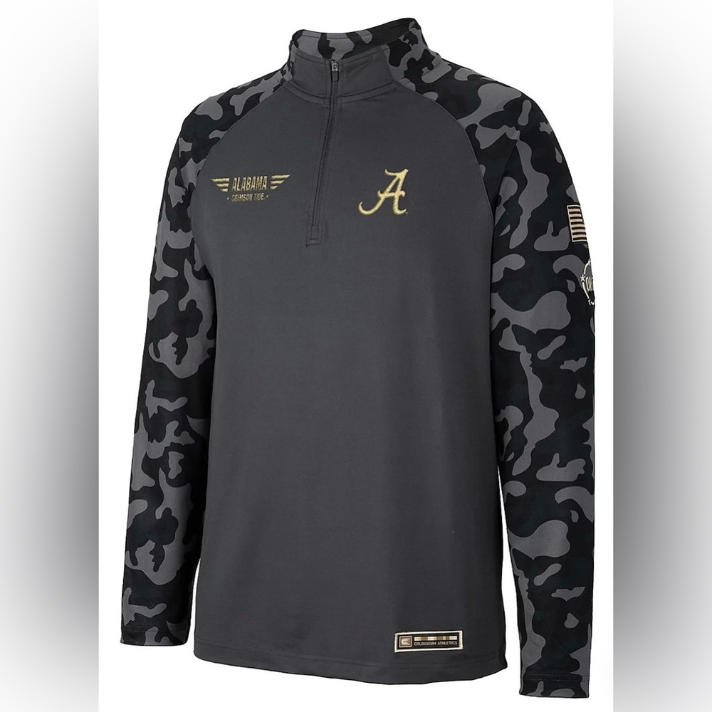 Colosseum Alabama CrimsonTide OHT Military Appreciation Long Range Raglan 1/4Zip
